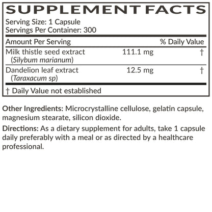 Futurebiotics non GMO and gluten free liver support supplement packaging close up