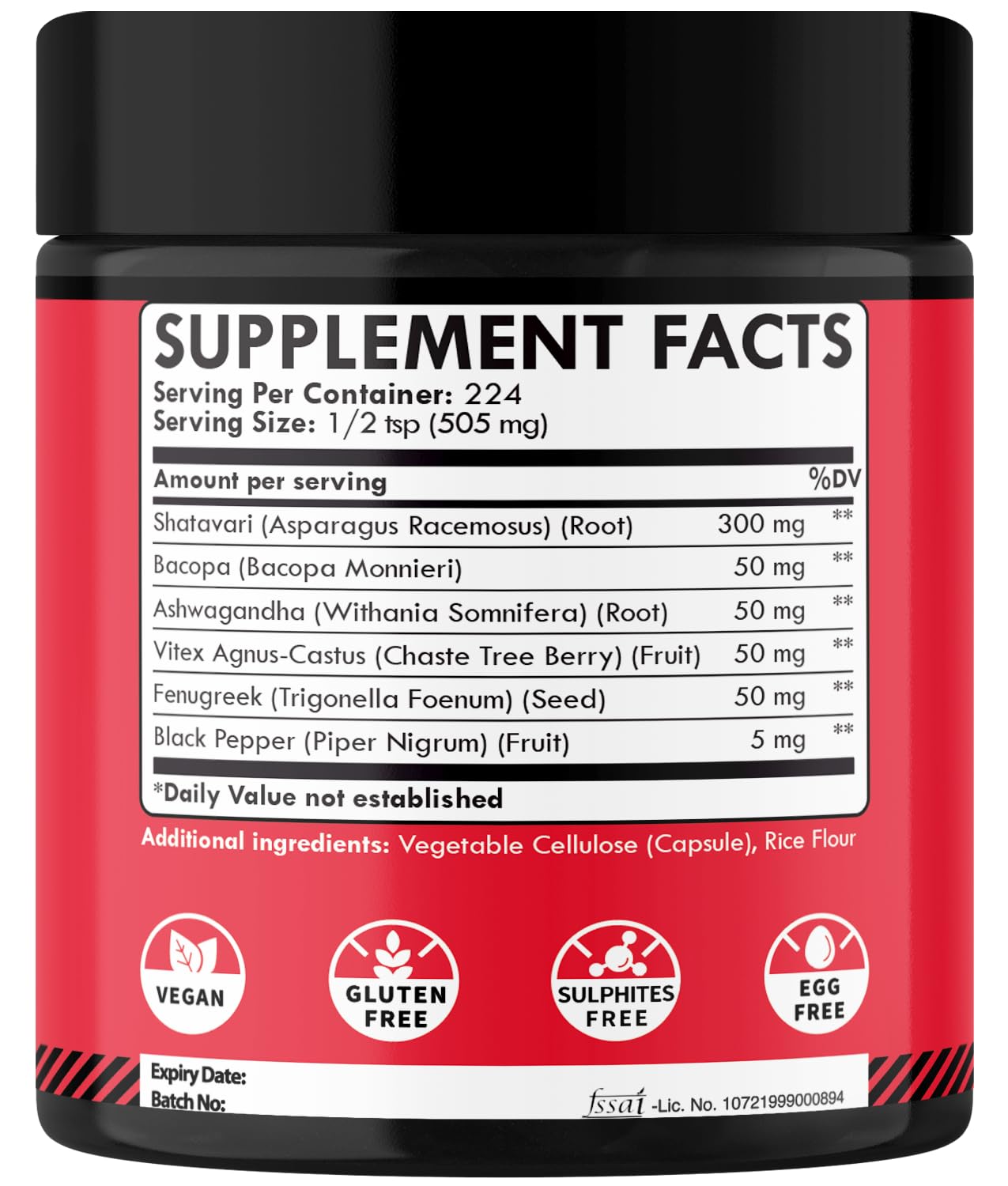Mecisco high absorption herbal powder with black pepper and bacopa monnieri