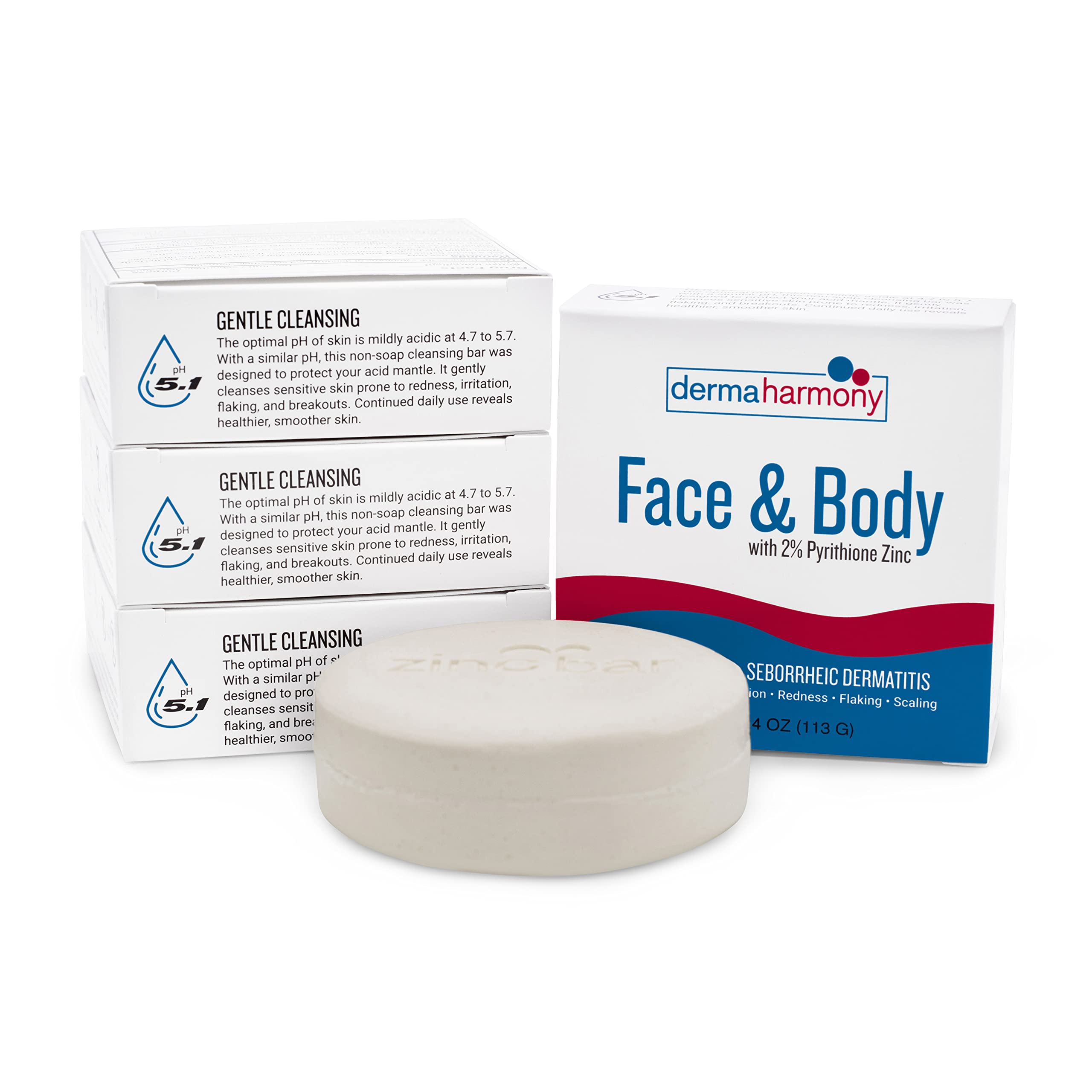 Dermaharmony medicated zinc soap bar for seborrheic dermatitis and dandruff relief