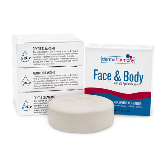 Dermaharmony medicated zinc soap bar for seborrheic dermatitis and dandruff relief