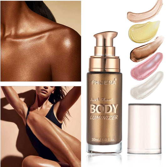 ASCOKA liquid illuminator makeup showing the rich glistening bronze shade texture