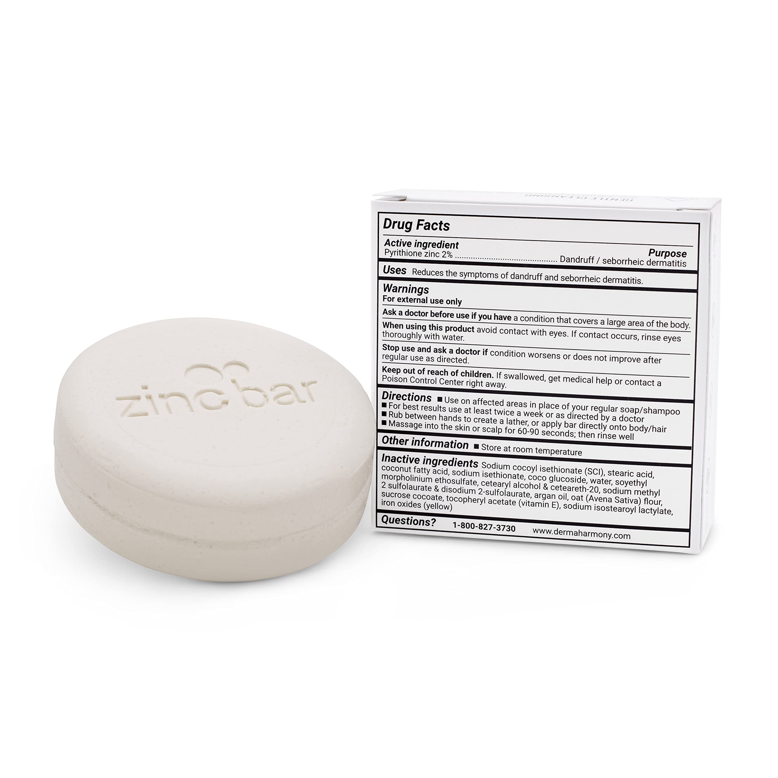 Authentic USA imported Dermaharmony 4 ounce skin cleansing bar back label instructions