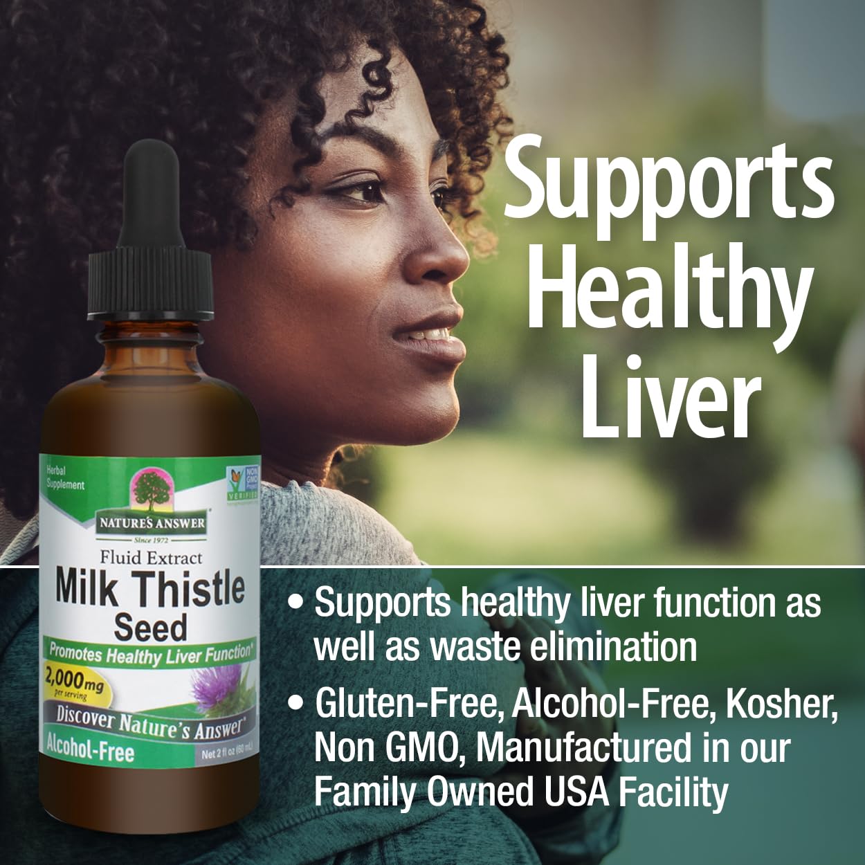Nature's Answer liquid liver detox drop formula with measurement markings on dropper