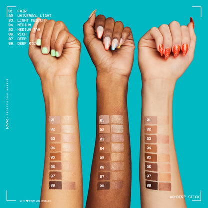 NYX face shaping and contouring stick in Universal Light variant open view