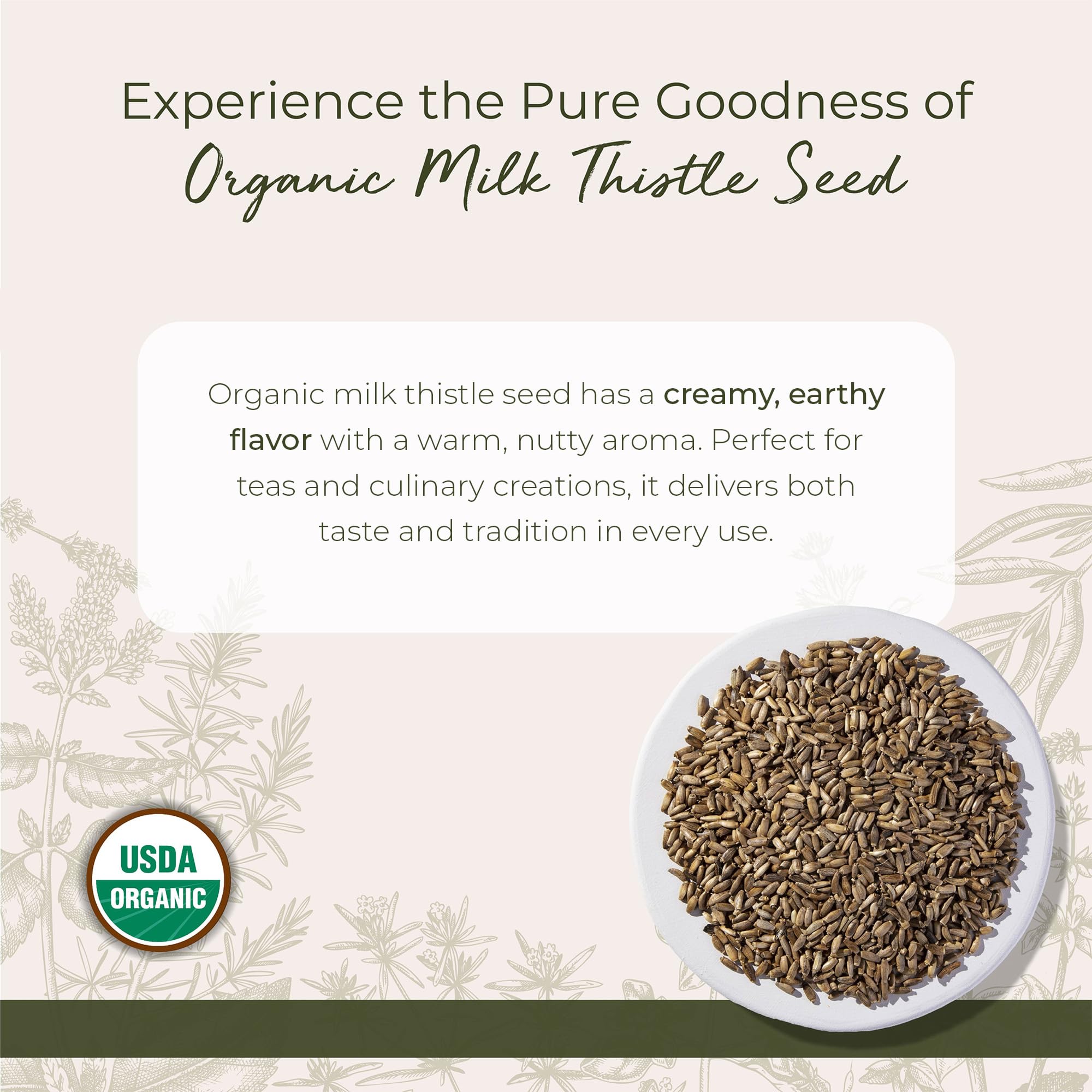 Starwest Botanicals organic loose milk thistle seeds showing natural texture