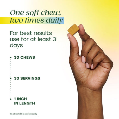 MegaFood morning sickness relief individually wrapped soft chews outside the bottle