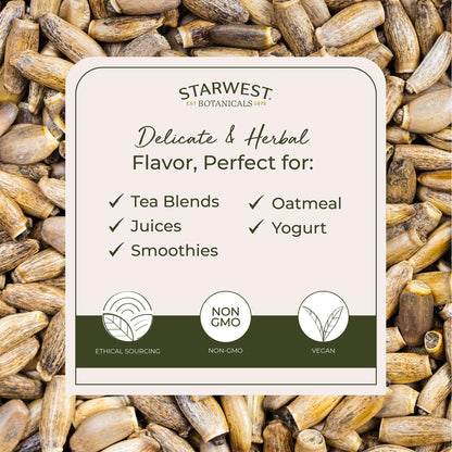 Certified organic whole milk thistle seeds bulk bag side label details
