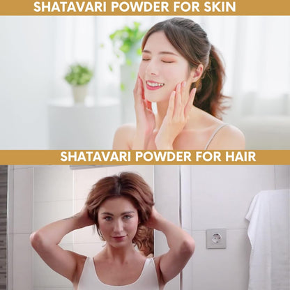Imported wellness and beauty packaging of 0.5 pounds Shatavari powder