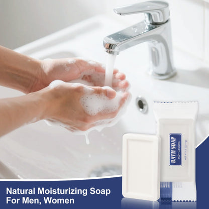 White hygiene pouch travel soap bars detail