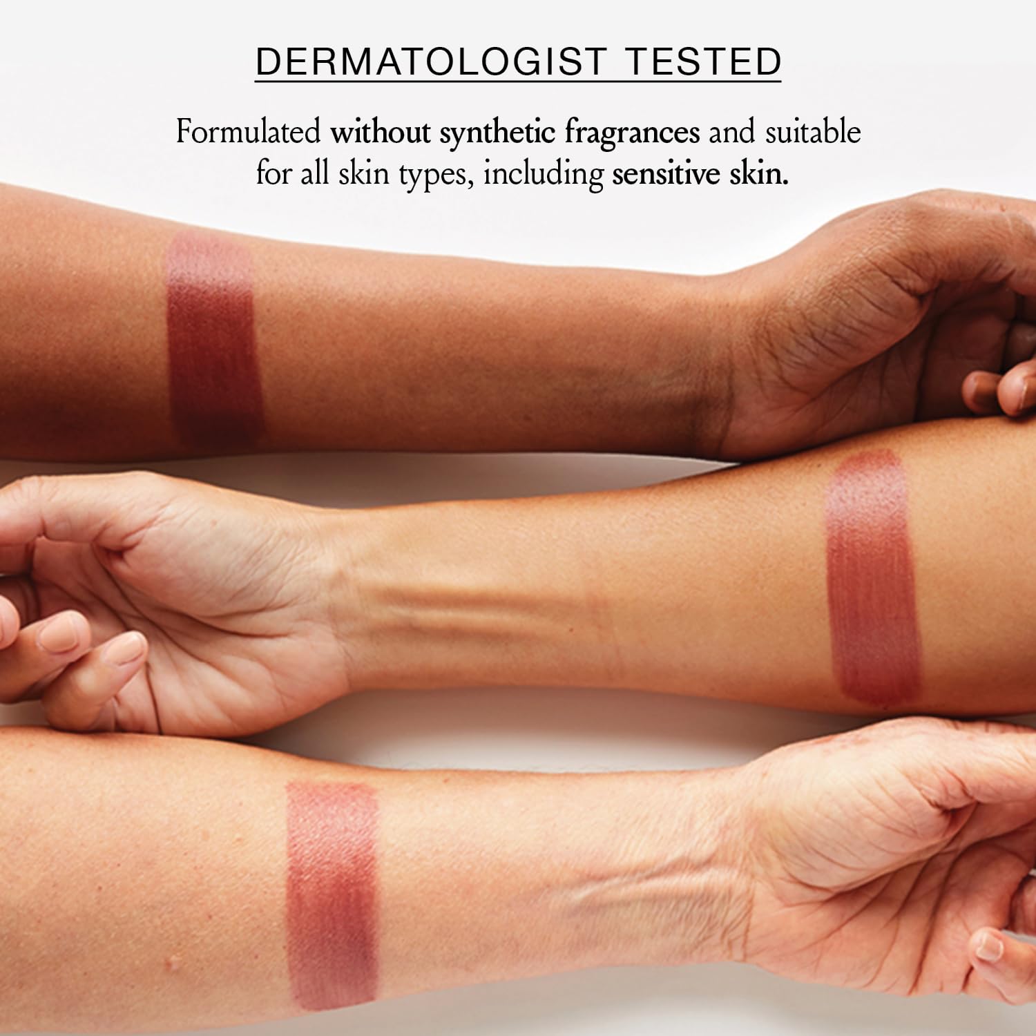 Authentic USA imported BOOM beauty stick color swatched on hand