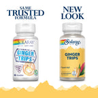 Solaray Ginger Trips chewable tablets supplement facts and ingredient list label