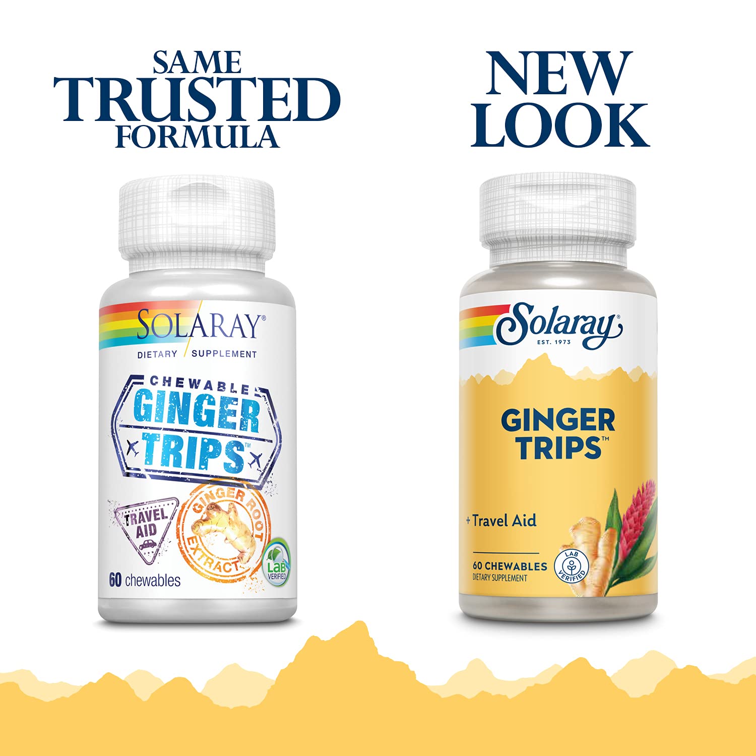 Solaray Ginger Trips chewable tablets supplement facts and ingredient list label
