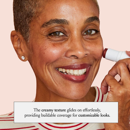 Natural ingredient lip cheek tint stick with cocoa butter and vitamin E