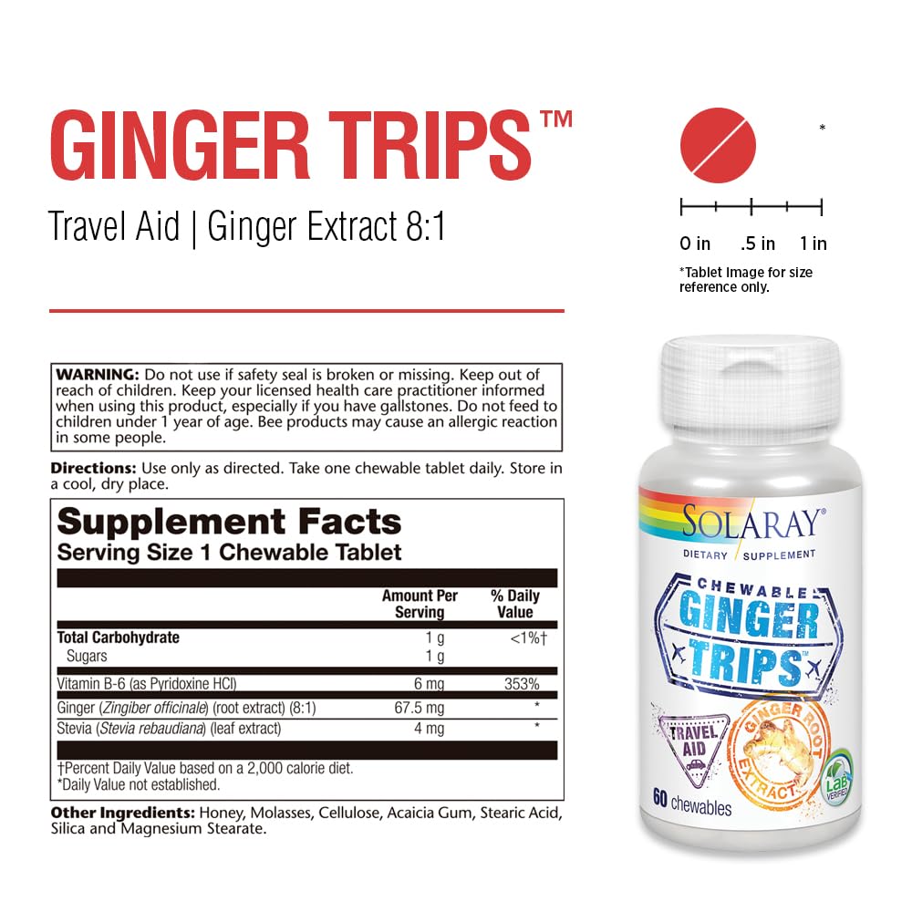 Solaray Ginger Trips 60 count dietary supplement for digestive support