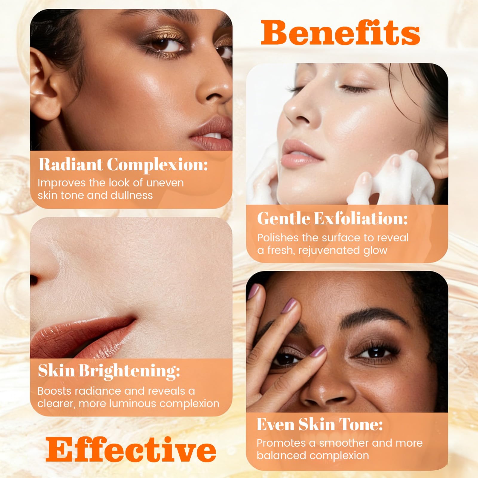 Application of Irev soap on skin for dark spot removal