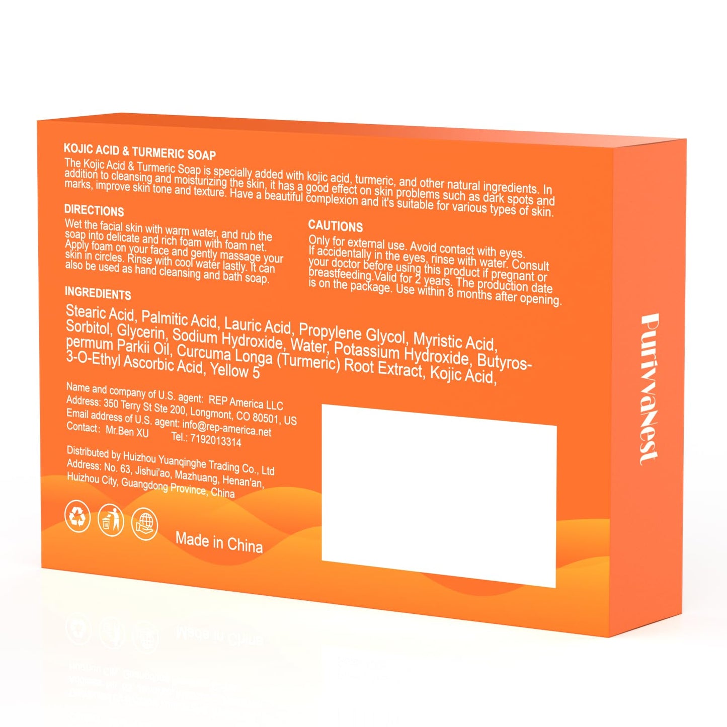 Irev soap bar packaging highlighting natural skin benefits