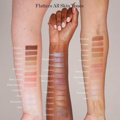 Ogee Certified Organic Contour Palette sticks being swatched on the skin for a radiant glow.