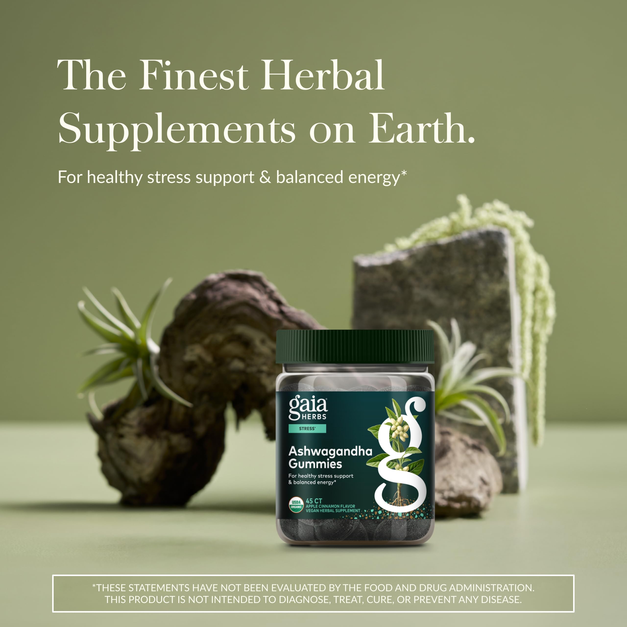Authentic USA imported plant based stress support gummies with apple cinnamon flavor.