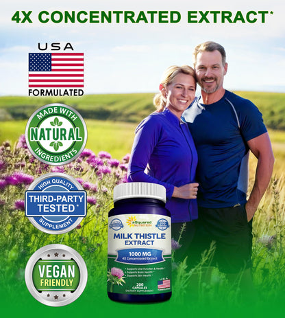 ASquared Nutrition 4 to 1 concentrated milk thistle seed powder capsules