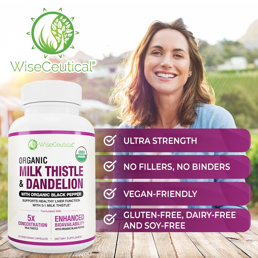 Wiseceutical imported USA liver and kidney support supplement bottle side description