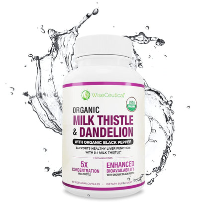 Wiseceutical authentic health product packaging showcasing the triple action blend components