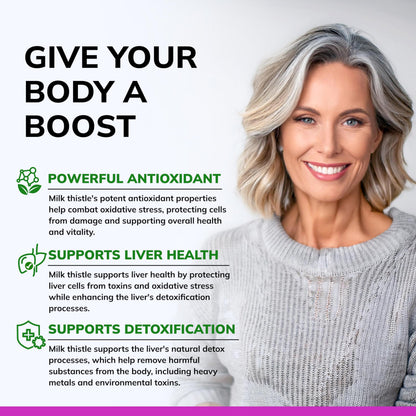 ASquared Nutrition clean vegetarian milk thistle capsules ingredients panel