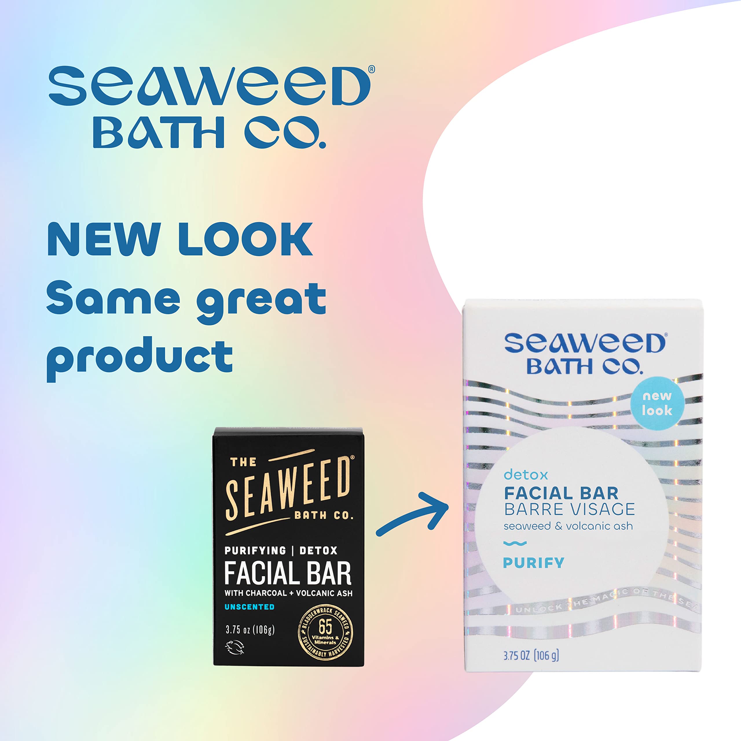 The Seaweed Bath Co Unscented charcoal facial bar soap unpackaged