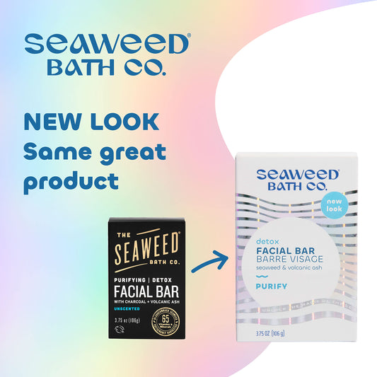 The Seaweed Bath Co Unscented charcoal facial bar soap unpackaged