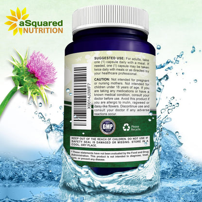 ASquared Nutrition ultra strength milk thistle 200 vegetable capsules size check