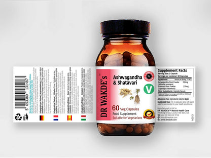 Dr Wakde's Ashwagandha and Shatavari supplement packaging