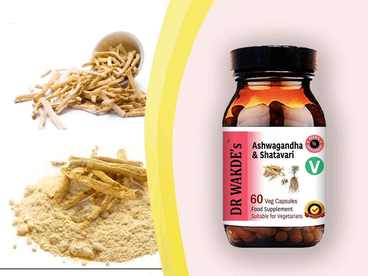 Professional product shot of herbal stress support capsules