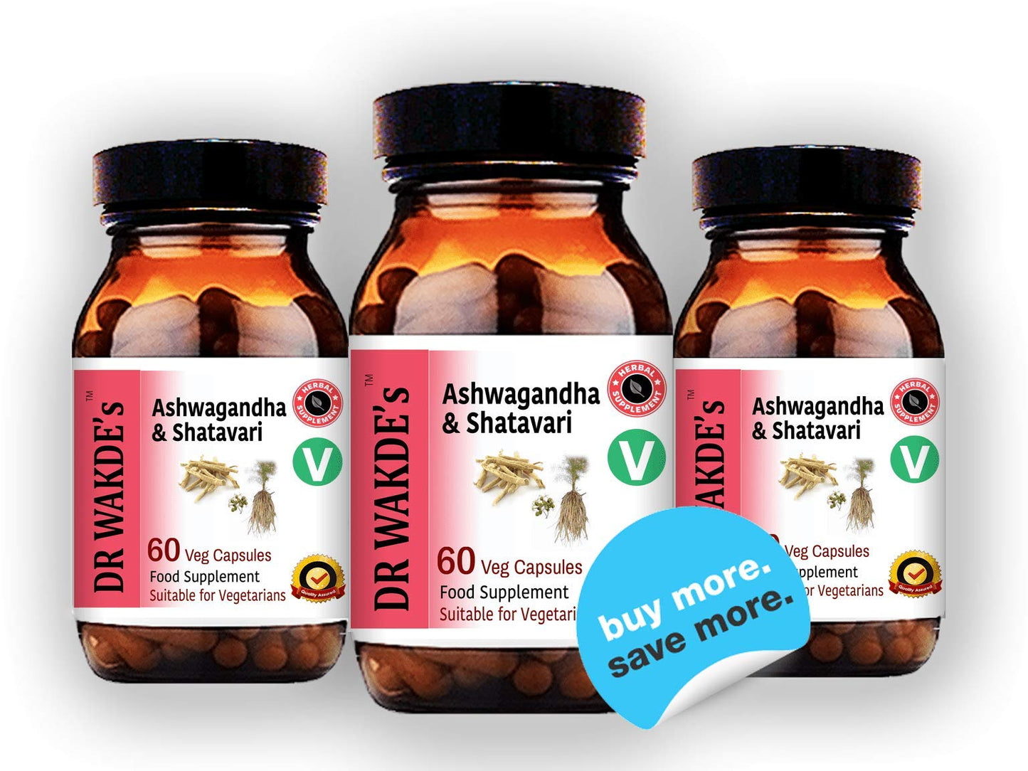 Vegetarian friendly Ayurvedic supplement bottle
