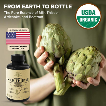 Back label of Garden of Herbz milk thistle showing dietary supplement facts