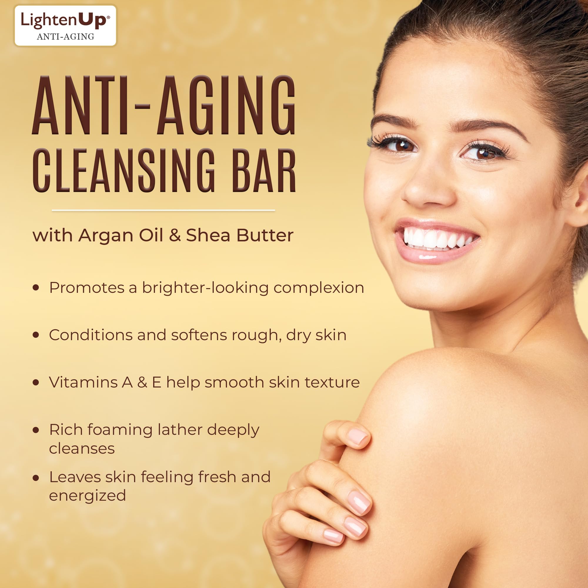 Back label of OMIC anti aging cleansing bar showing usage instructions and ingredients.