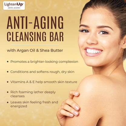 Back label of OMIC anti aging cleansing bar showing usage instructions and ingredients.
