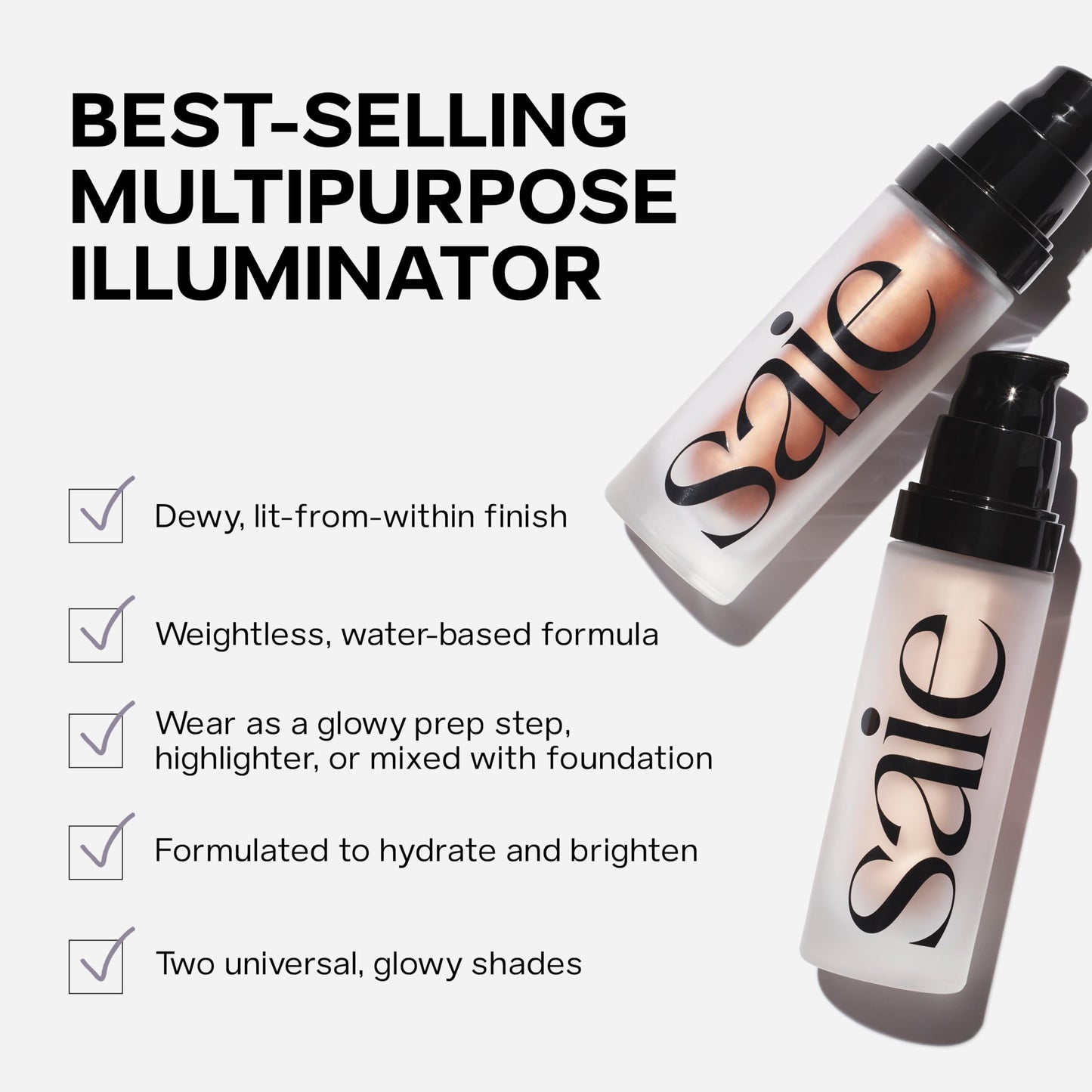 Saie imported authentic luxury makeup primer gel product display