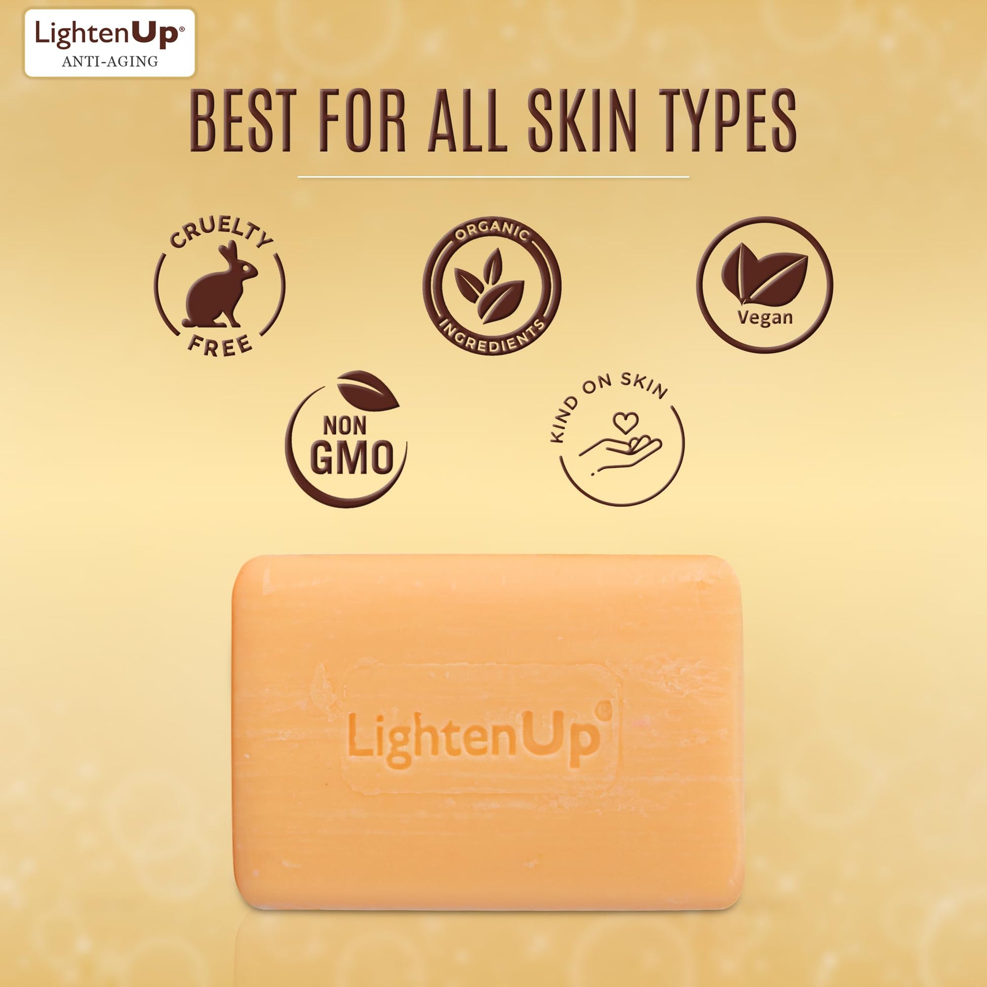 Side angle profile of the 200 grams anti aging cleansing bar for face and body.