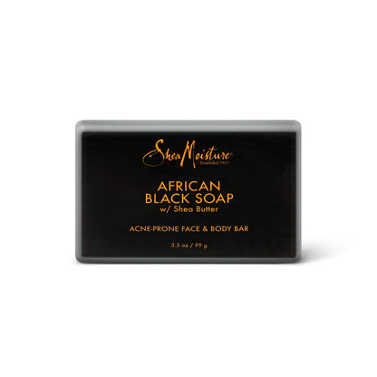 SheaMoisture clarifying bar soap individual 3.5 Ounce bars unpacked displaying rich dark texture