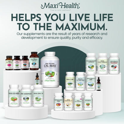 Authentic USA imported Maxi Health Peppermint Oil 60 liquid delayed release capsules for bloating relief.