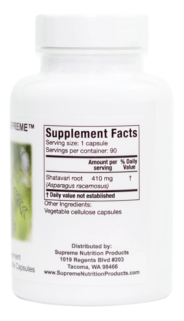 Supreme Nutrition Products Shatavari Supreme supplement packaging for women