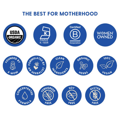 Certified organic herbal lactation support tincture for nursing moms