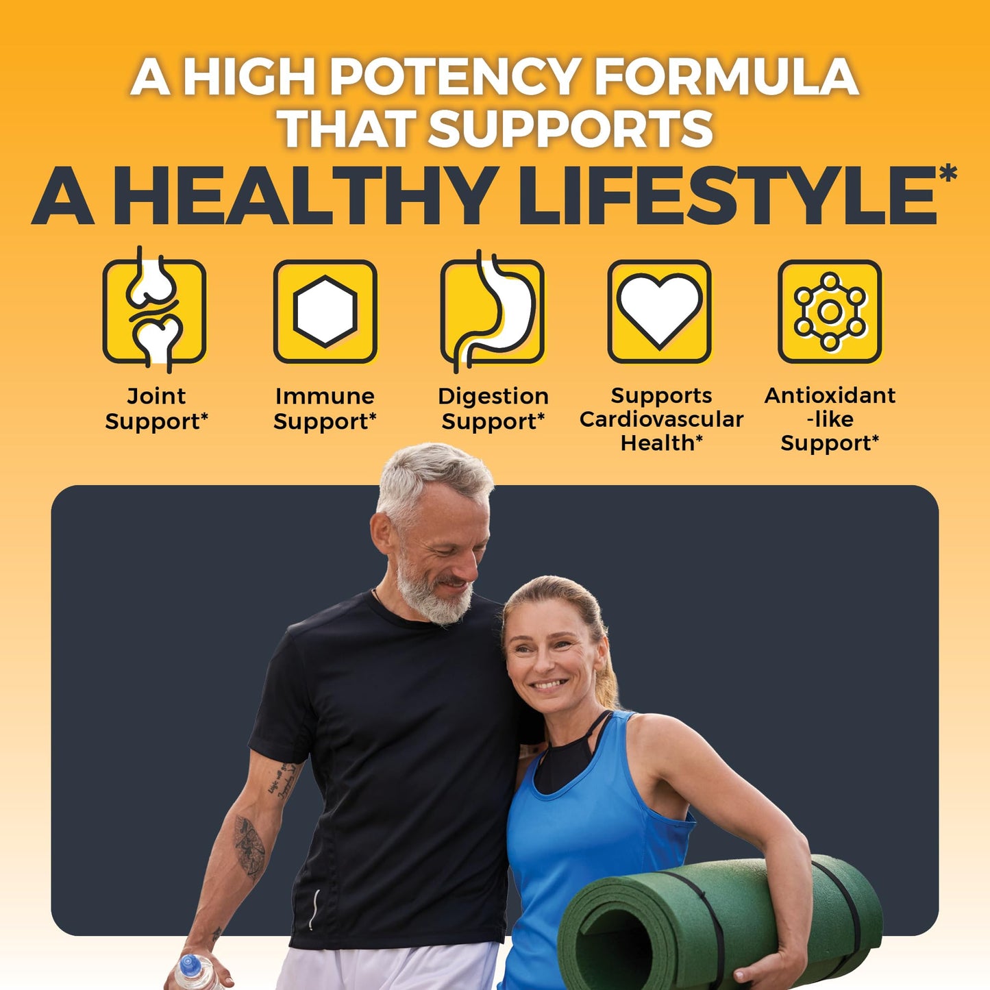 Side view of Viva Naturals joint support tablets detailing the clean ingredient facts label.