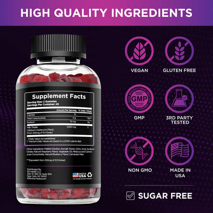 Authentic USA imported Effective Nutra antioxidant health gummies packaging display