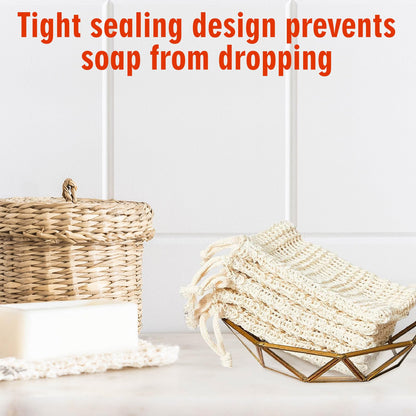 Soap bag hanging in a shower for drying
