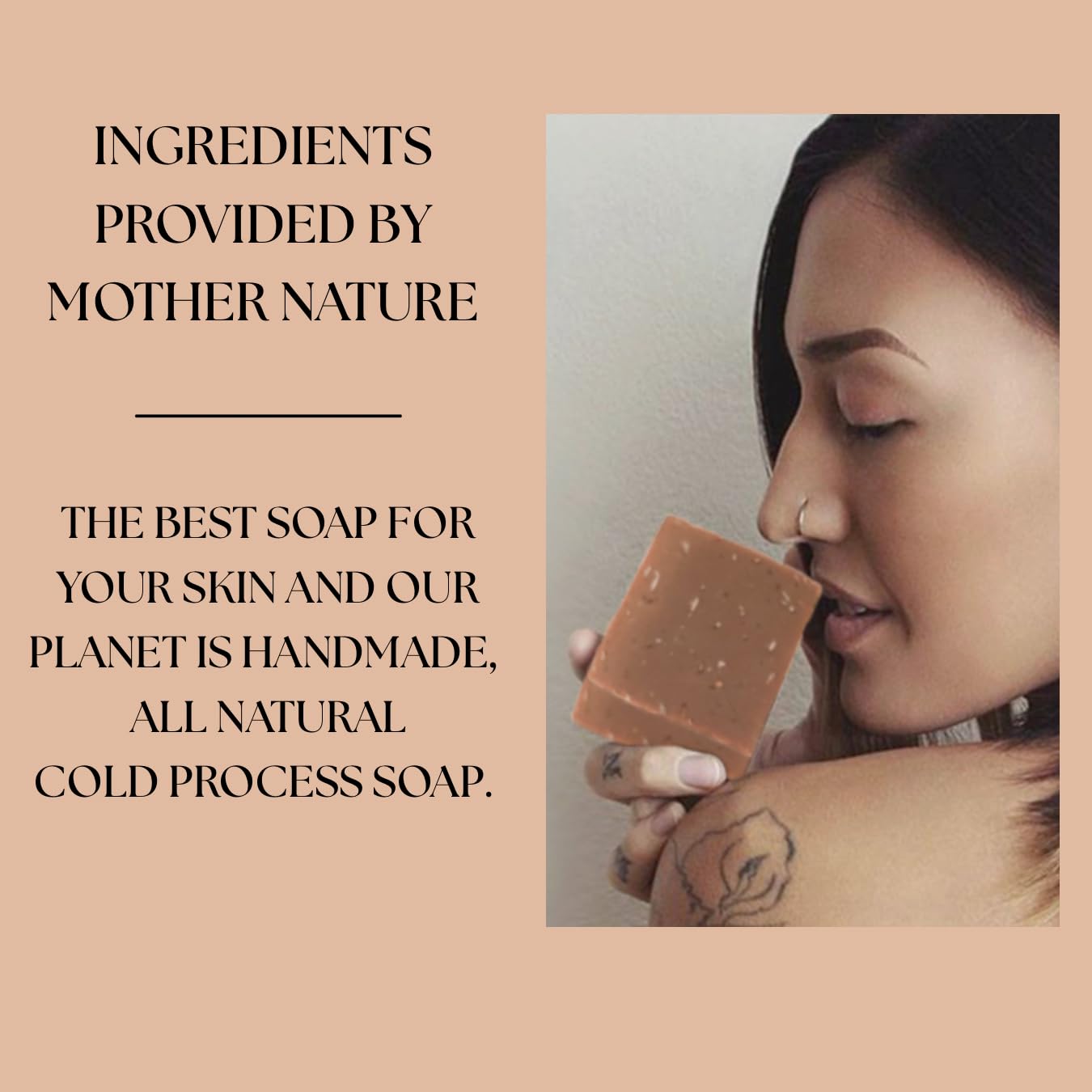 Aspen Kay Naturals cold process soap bar with ingredients callout