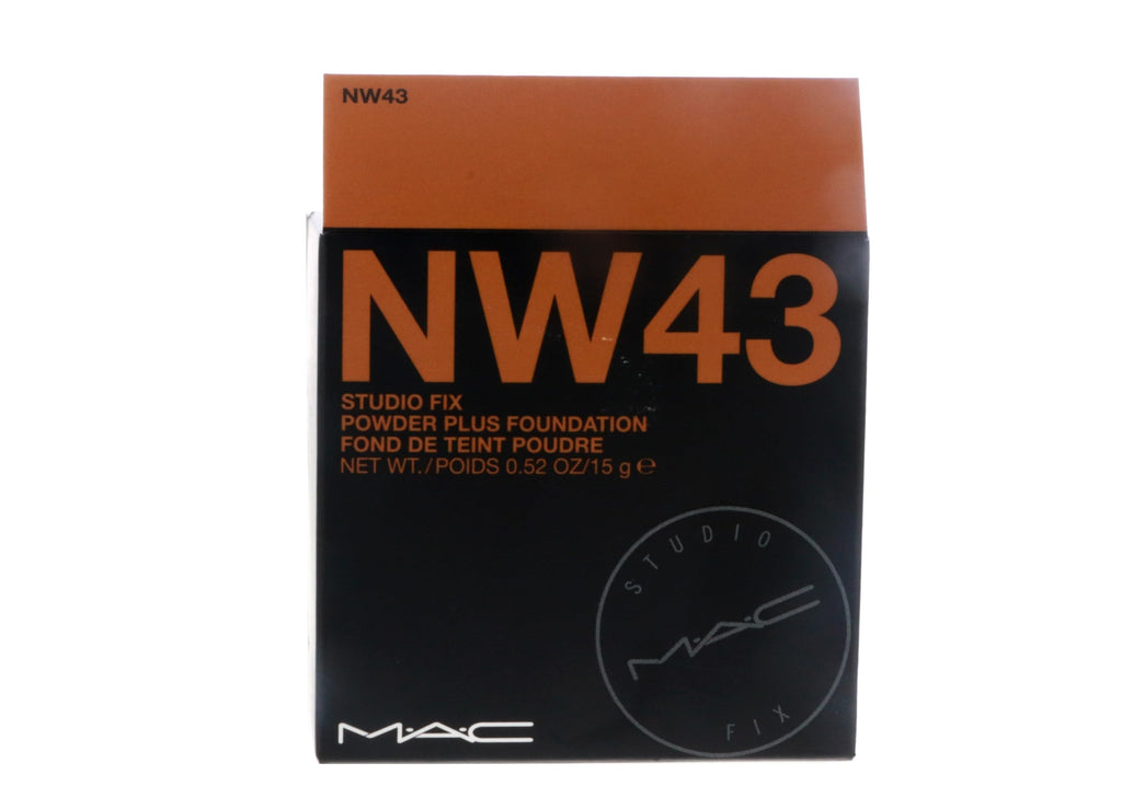 MAC Studio Fix Powder Plus Foundation NW43 open compact showing mirror and pressed powder
