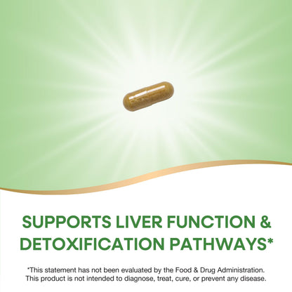 Back view of Nature's Way Milk Thistle vegan capsules showing supplement facts and ingredients