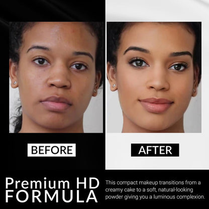 Open compact of Flori Roberts cream to powder makeup showing texture