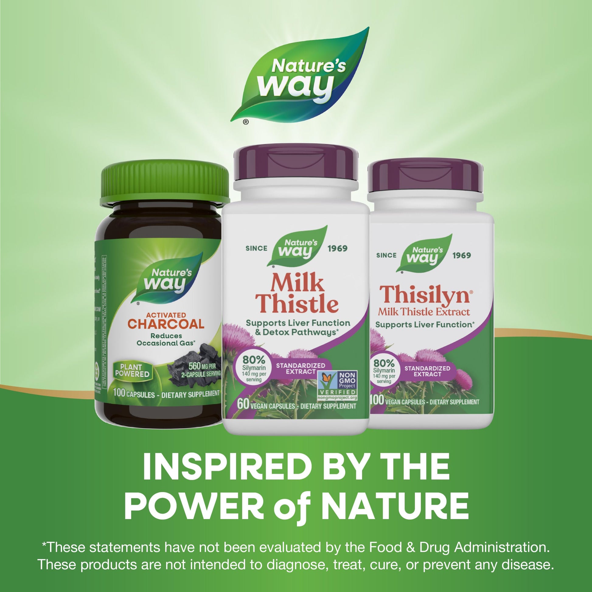 Nature's Way Milk Thistle liver health supplement cap and safety seal inspection view