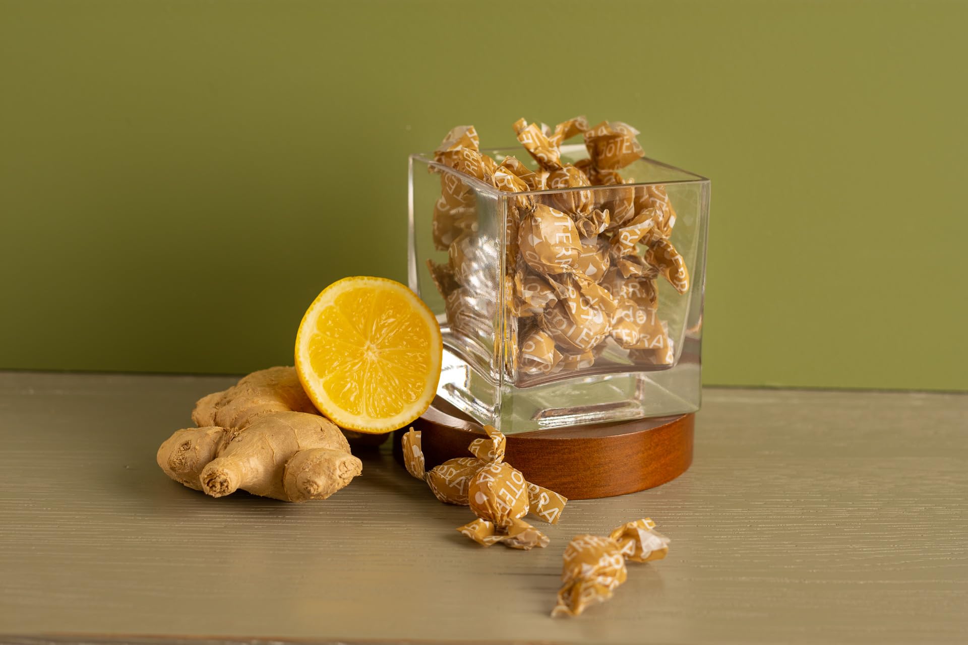 DoTERRA Ginger Throat Drops showing back packaging details and clean organic ingredients list
